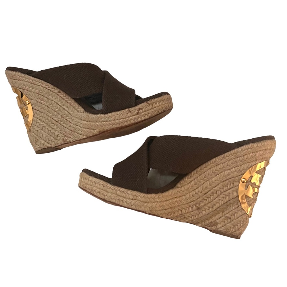 Tory Burch Kristen Espadrille Wedges size 6 1/2 - Picture 9 of 11